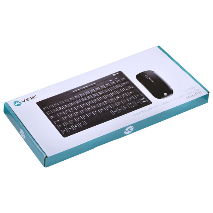 Kit Mini Teclado e Mouse DC110, Dynamic Flat, ABNT2_1600DPI, Preto, Sem Fio 08