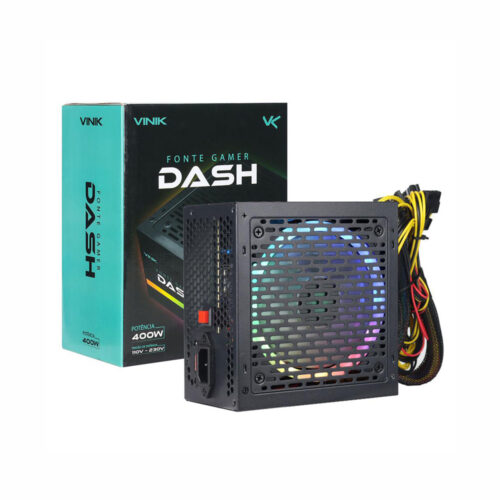 Fonte Gamer Dash 400W com Fan 120mm Led RGB - VFG400WPR 01