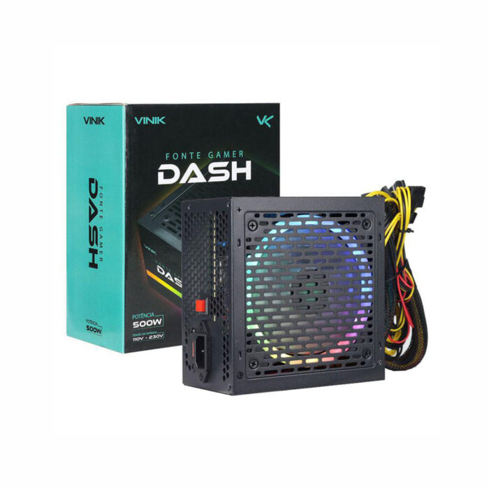 Fonte Gamer Dash 500W com Fan 120mm Led RGB - VFG500WPR 01