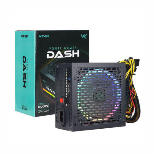 Fonte Gamer Dash 600W com Fan 120mm Led RGB - VFG600WPR 01