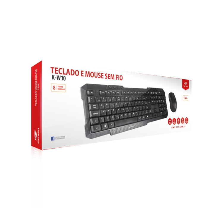 Kit Teclado e Mouse sem fio C3Tech - K-W10BK 04