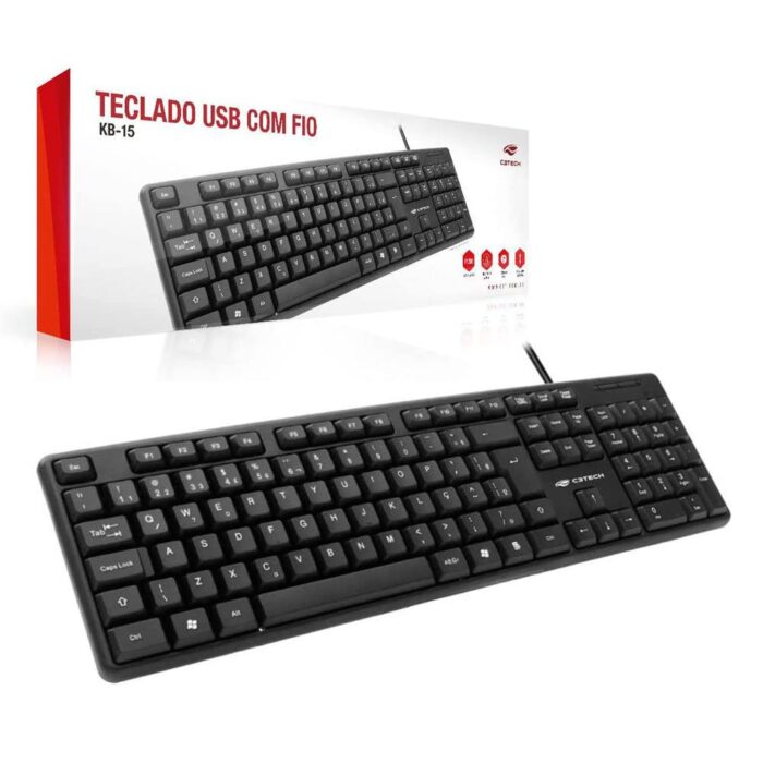 Teclado C3Tech USB, ABNT2 - KB-15BK 02