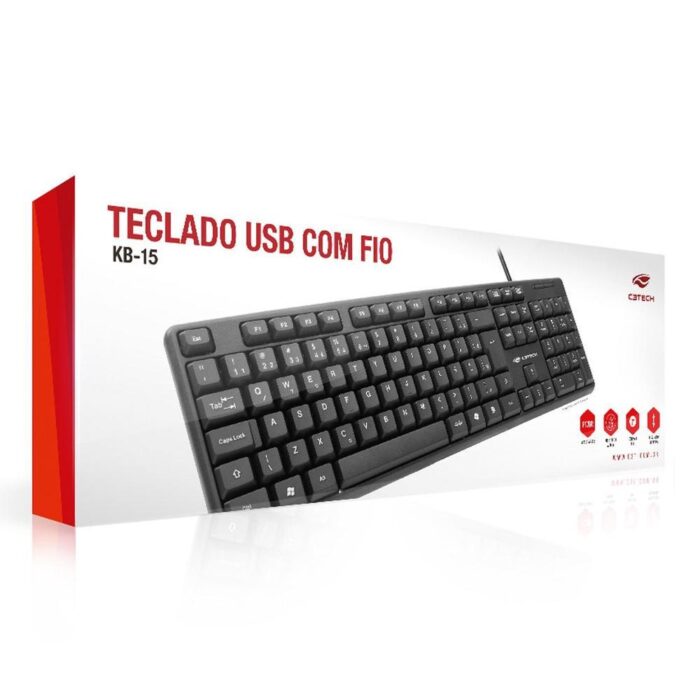 Teclado C3Tech USB, ABNT2 - KB-15BK 03