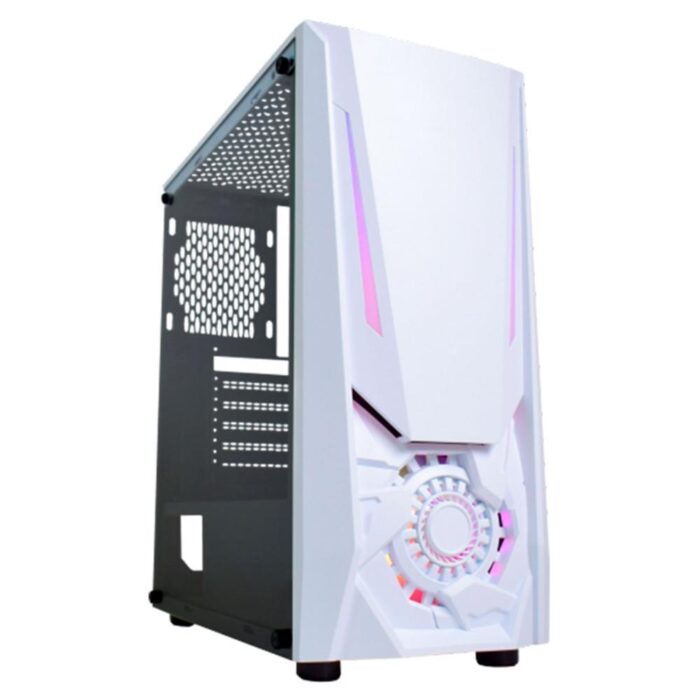 Gabinete Gamer K-mex Jaeger White II CG-W2TJ, Mid-Tower, Vidro Temperado, Fita Led RGB 01