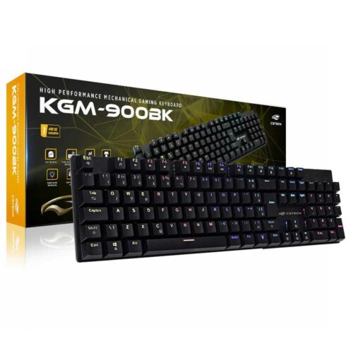 Teclado Gamer KGM-900BK, Mecânico, Switch Blue, Led 01