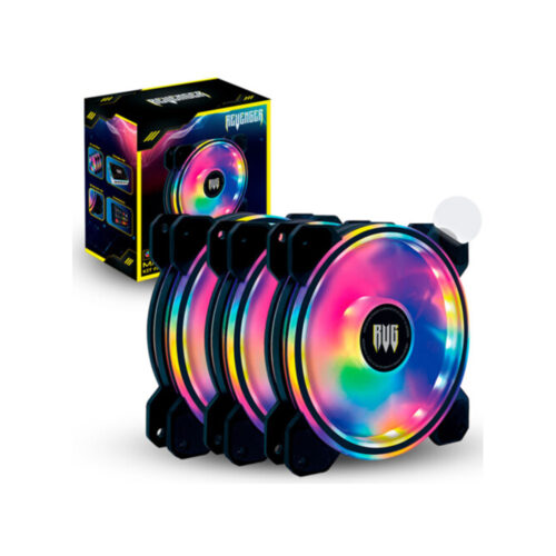 Kit 3 Coolers Fans ARGB 120mm, com Controladora - Revenger - G-VR333K 01