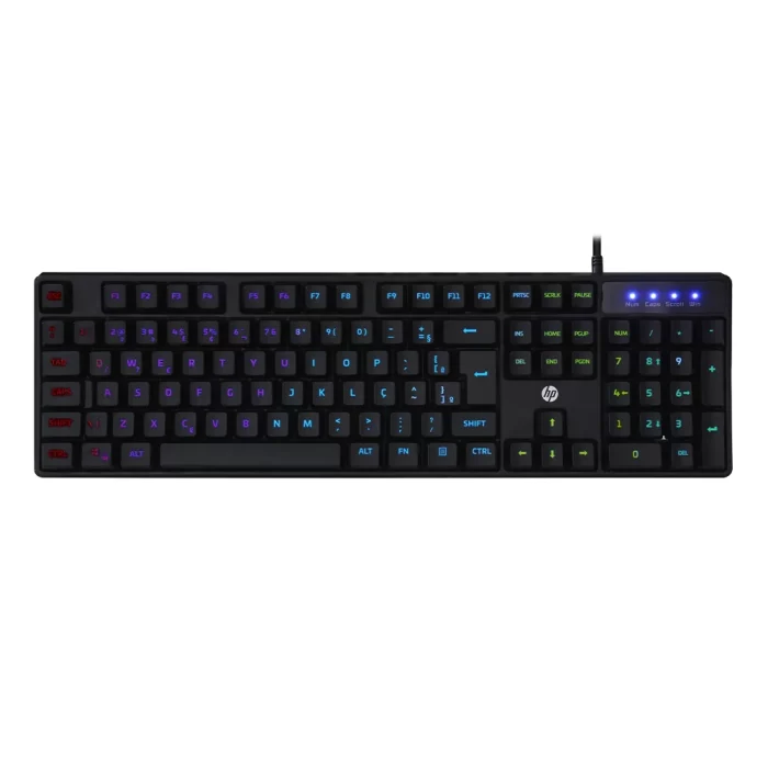 Teclado HP Gamer Preto K300 - Led 3 Modos, ABNT2 com teclas silenciosas 01