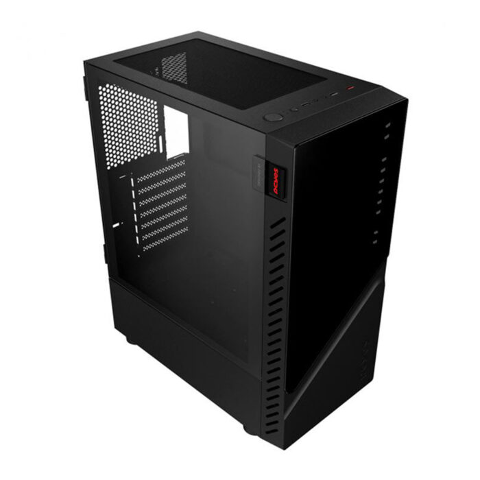 Gabinete Gamer Set Black Vulcan, Mid Tower, Lateral de Vidro - GSBVPBR 02