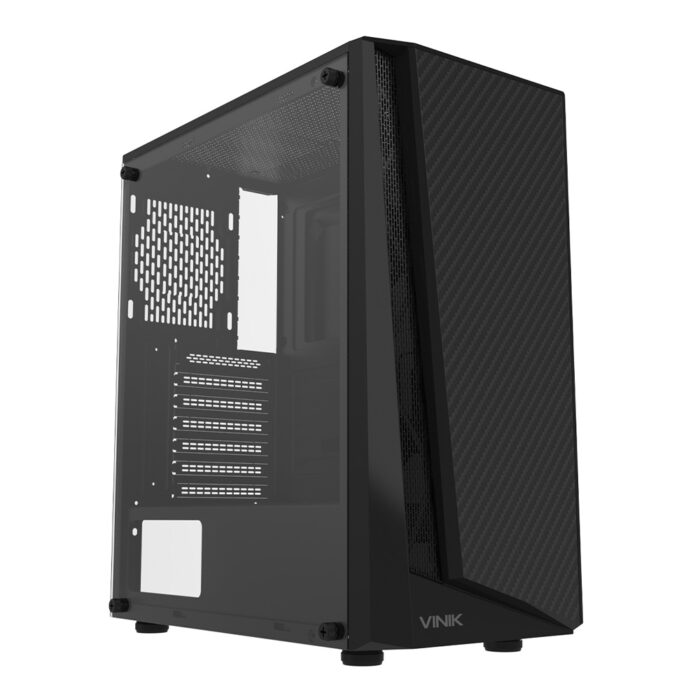 Gabinete Gamer Vinik Indux, Preto, Lateral Vidro 01