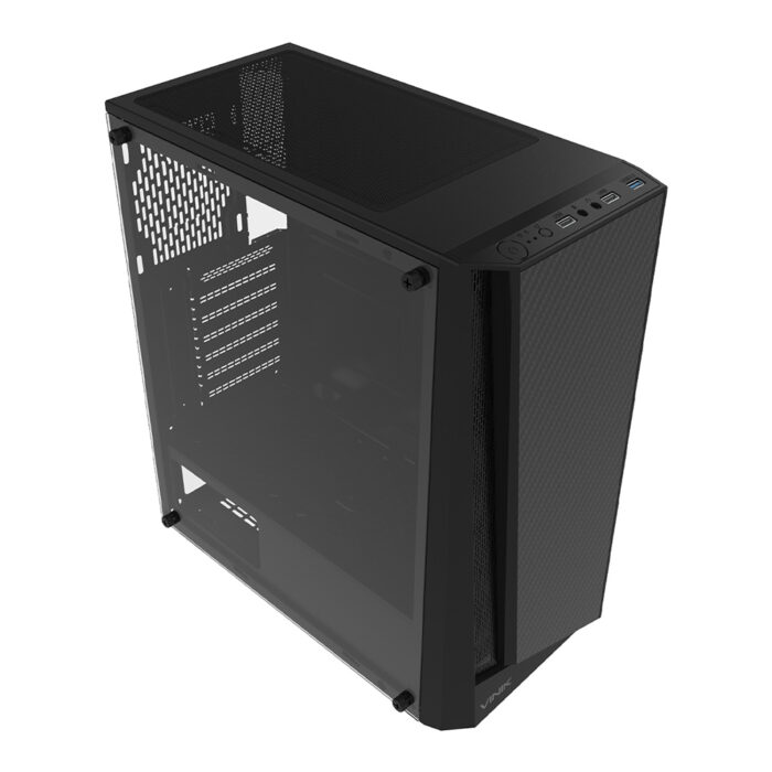 Gabinete Gamer Vinik Indux, Preto, Lateral Vidro 02