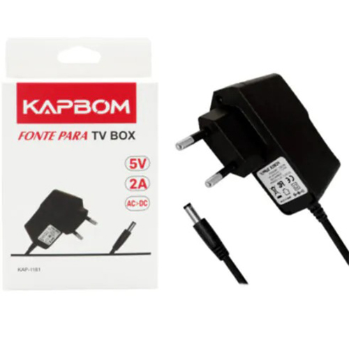 FONTE PARA TV BOX, 5V, 2A, KAPBOM, KAP-1181