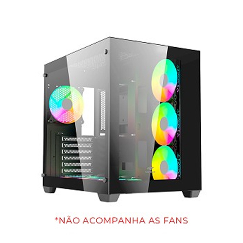 GABINETE GAMER AQUARIUS, SEM FAN, PRETO, MT-G910BK