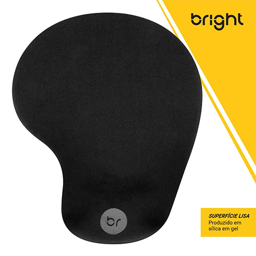 MOUSE PAD COM GEL, PRETO, BRIGHT, 0307