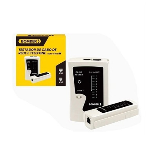 TESTADOR DE CABO DE REDE RJ45 e RJ11 - BOM-6802