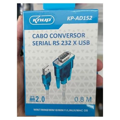 CABO CONVERSOR SERIAL RS232 X USB 2.0 KNUP KP-AD152