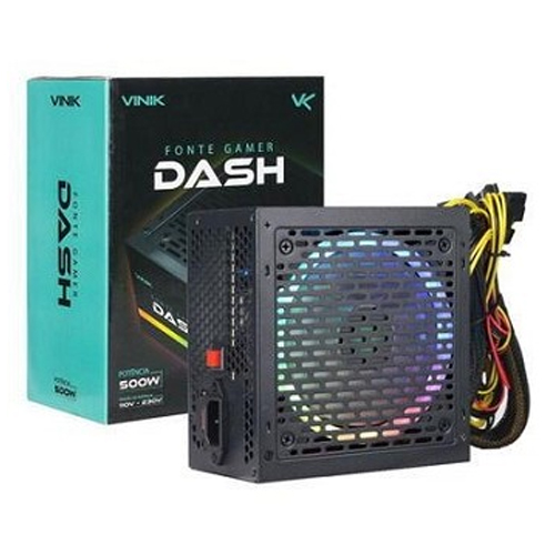 FONTE 500W, ATX, RGB, DASH, VFG500WPR