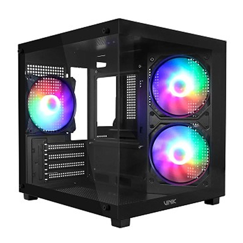 GABINETE GAMER G-CUBE, 3 FANS, VINIK, GGGCVBK