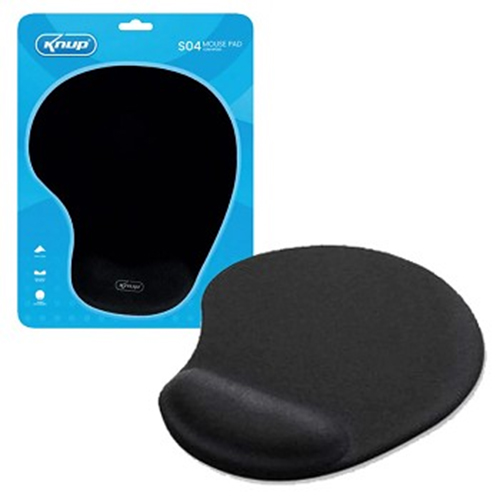 MOUSE PAD COM GEL, PRETO, KP-S04, KNUP
