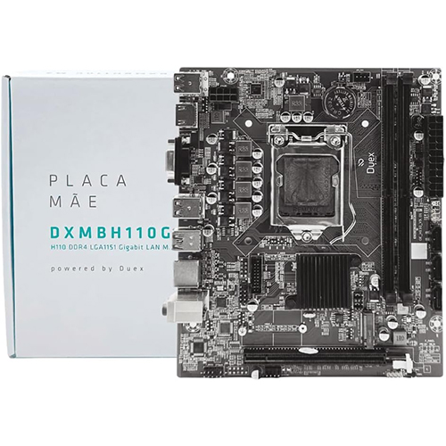 PL MÃE H110, LGA 1151, DDR4, M2 NVME, (6_7TH), DUEX