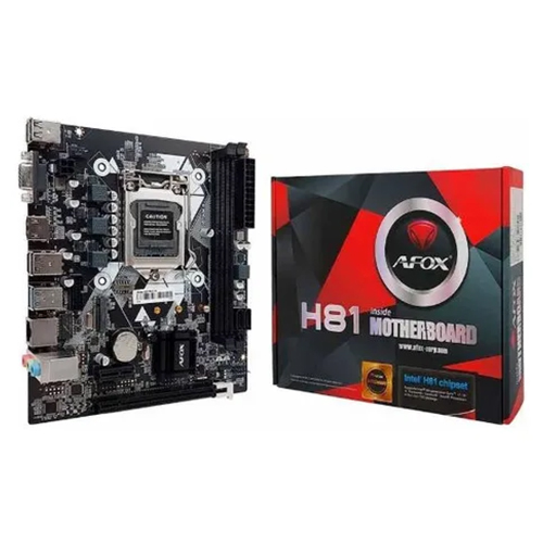 PL MÃE H81, LGA 1150, DDR3, M2 NVME, 4TH, AFOX
