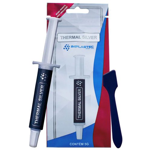 PASTA TERMICA CINZA, 5G, 1,6 W/m.K, IMPLASTEC
