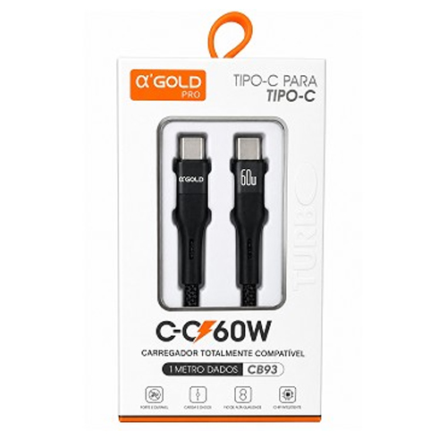 CABO TIPO C / TIPO C, 1M, 60W, GOLD, CB93