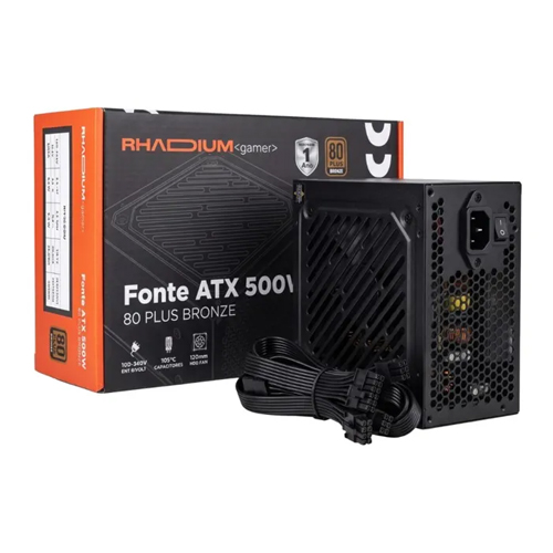 FONTE ATX 500W 80+ BRONZE, RHADIUM