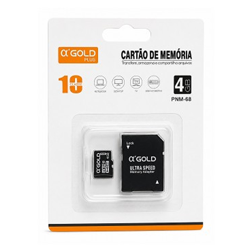 MICROSD 4GB, CLASSE 10, GOLD, PNM-68