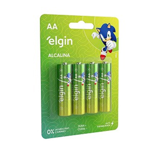 PILHA AA ALCALINA ELGIN 1,5V (4 UND)