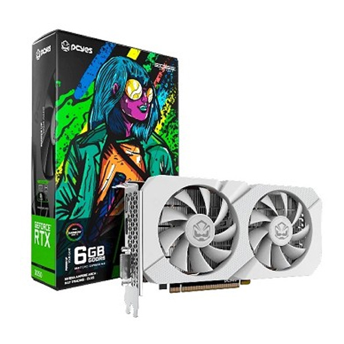 PL VIDEO RTX 3050, 6GB, GDDR6, 96BITS, BRANCO, PCYES, PVRTX30506WTPE