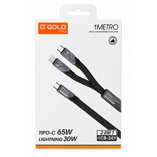 CABO 2EM1 TC / TC+IPHONE, 1M, 60W, GOLD, CB-34