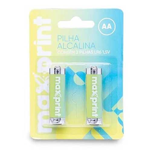 PILHA AA ALCALINA, 1,5V, MAXPRINT, 756339 (2 UND)