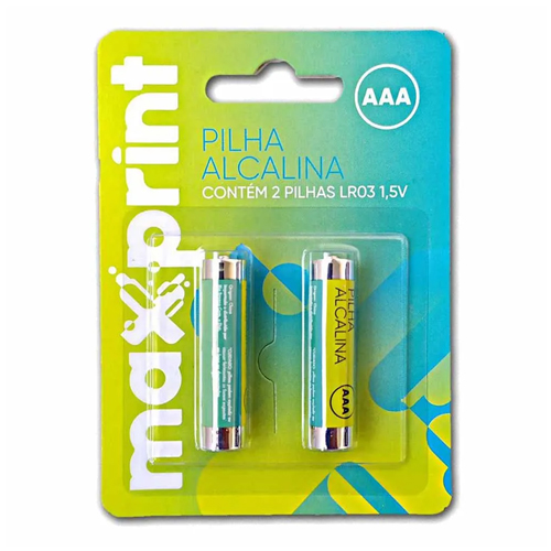 PILHA AAA ALCALINA, 1,5V, MAXPRINT, 756358 (2 UND)